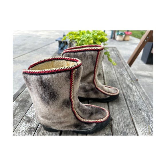 Vintage Snowland Boots Faux Fur Sherpa Ski Boots Apres Ski Winter Mid-Calf Vegan - Picture 7 of 11